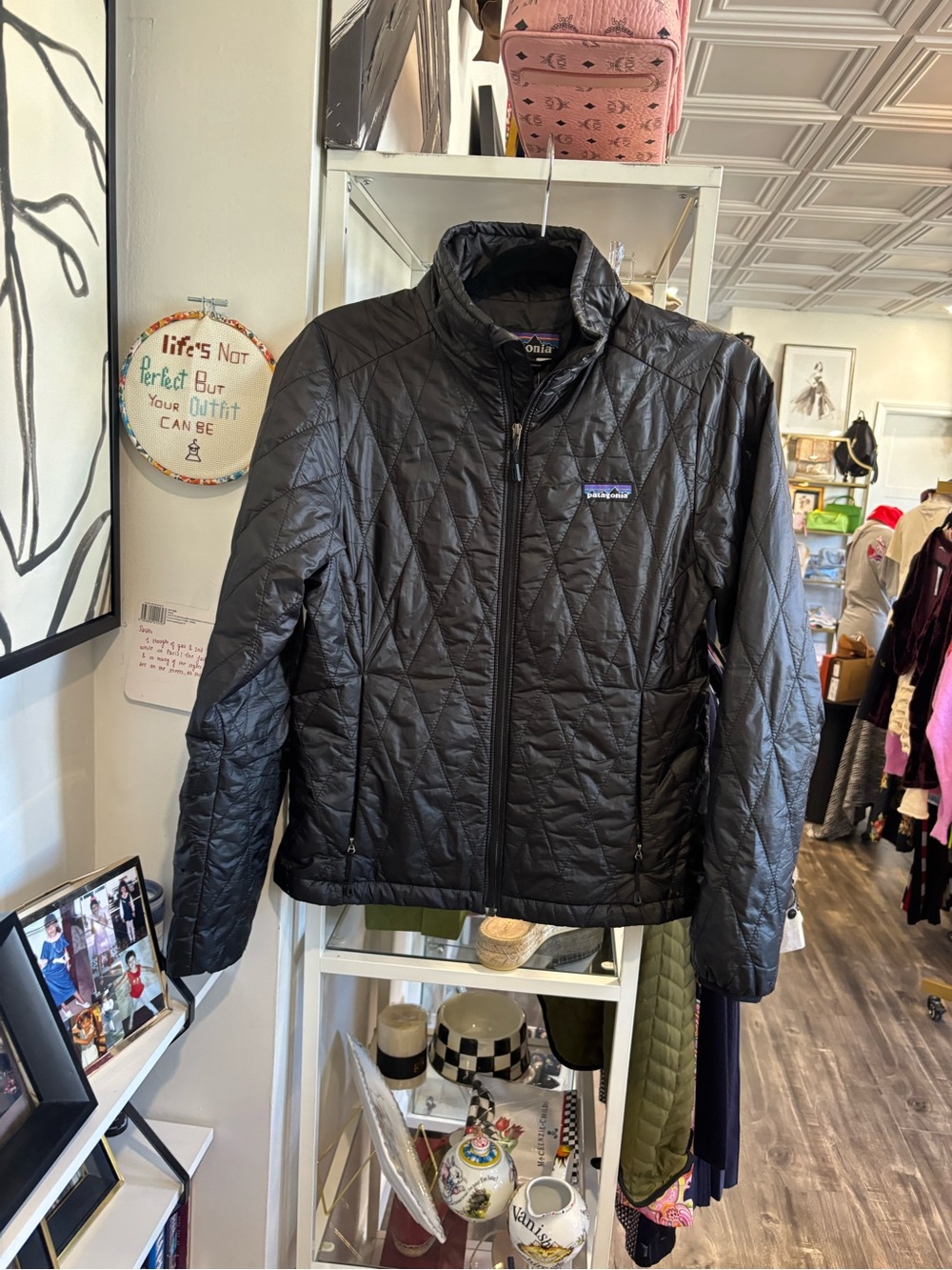 Patagonia Black Quilted Diamond-Pattern Puffer Jacket